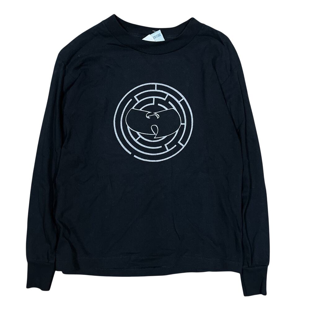 Vintage Wu Tang Wu Wear Labyrinth Logo USA Made Rap T-Shirt Long Sleeve SmallFit